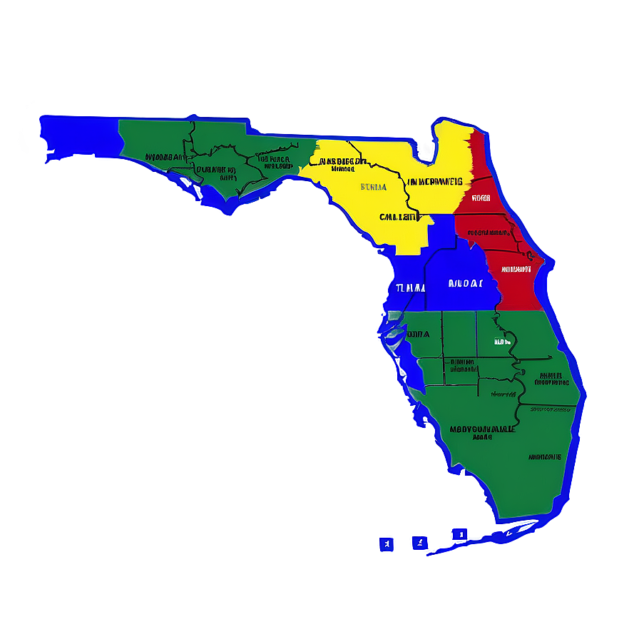 Florida Outline With Counties Png 49 PNG image