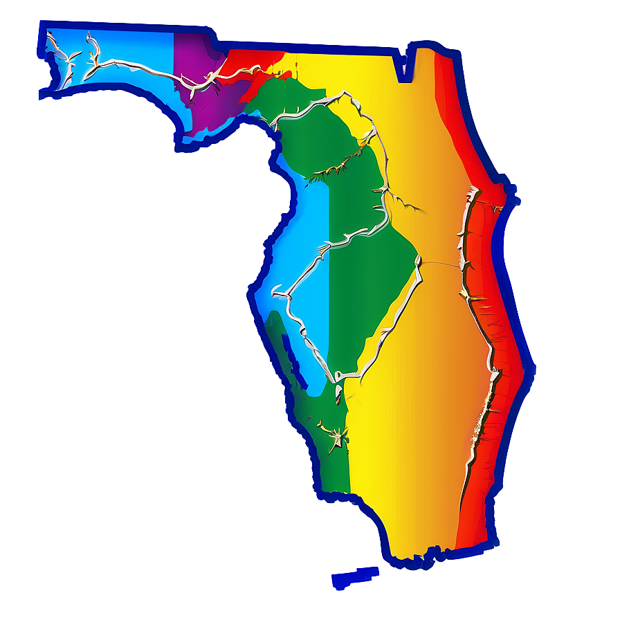 Florida State Contour Line Png 06122024 PNG image