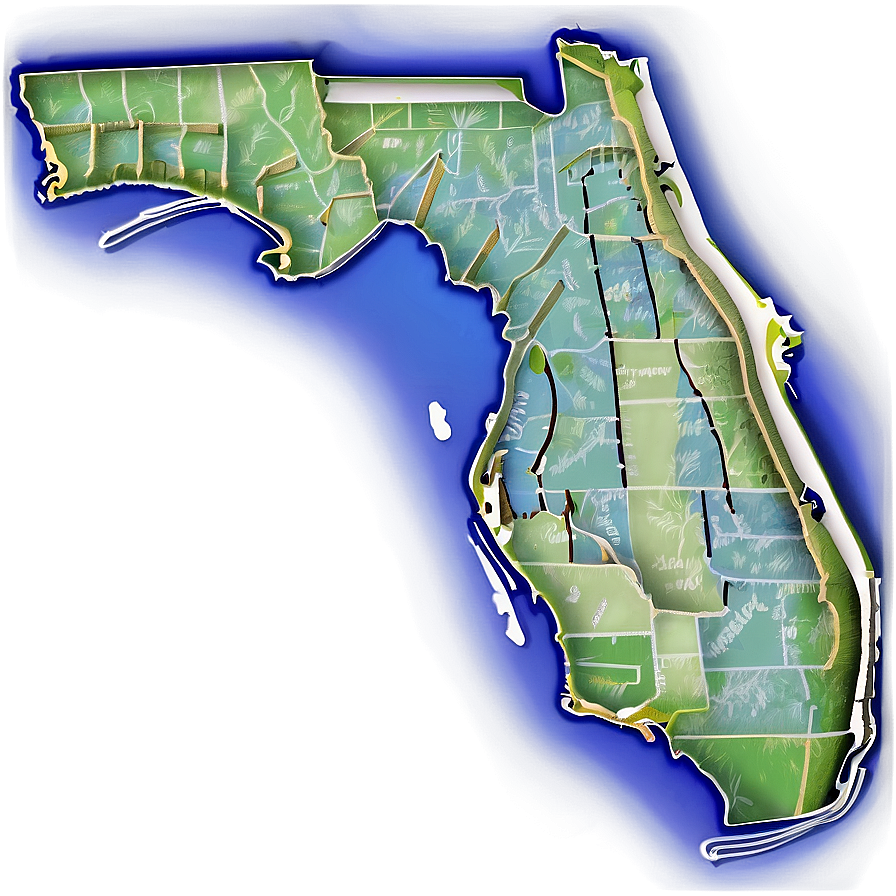 Florida State Contour Line Png 06122024 PNG image