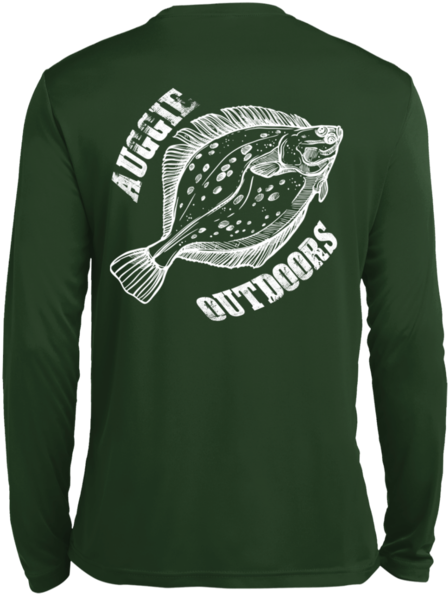 Flounder Outdoors Long Sleeve Shirt Design PNG image