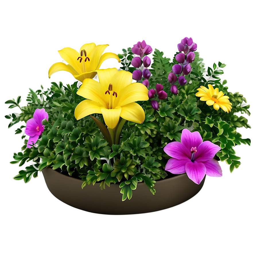 Flower Bed Arrangement Png Rah40 PNG image