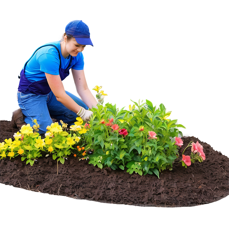 Flower Bed Installation Png 06272024 PNG image