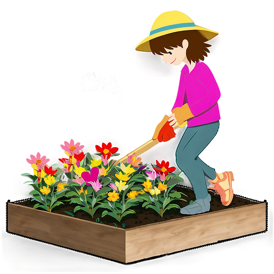 Flower Bed Planting Png 06272024 PNG image