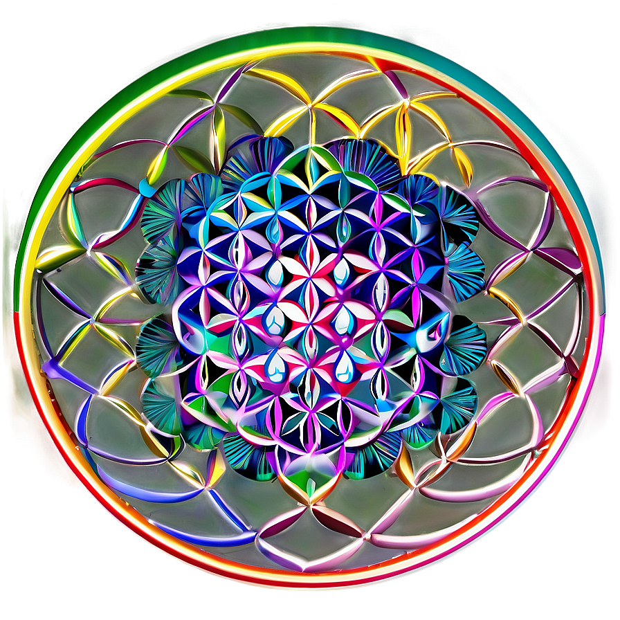 Flower Of Life Geometric Outline Png 06252024 PNG image