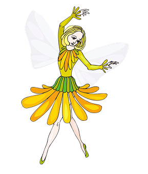Flower Petal Fairy Illustration PNG image