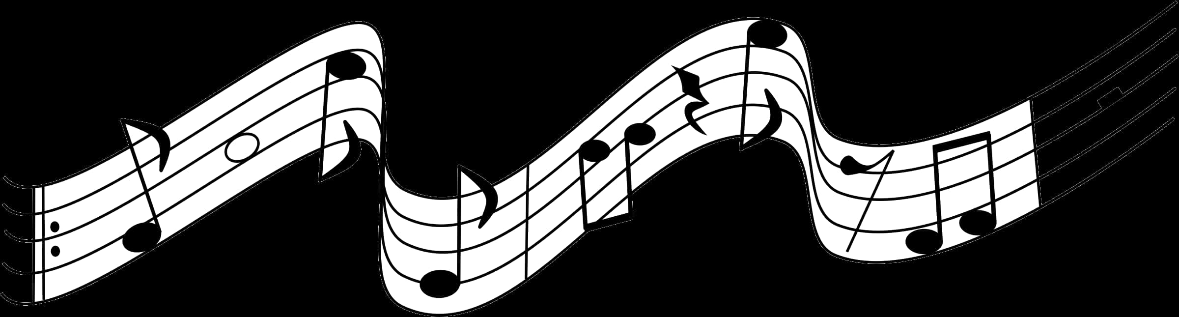 Flowing Music Notes Graphic PNG image