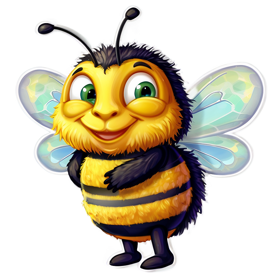 Fluffy Bee Mascot Png 06252024 PNG image