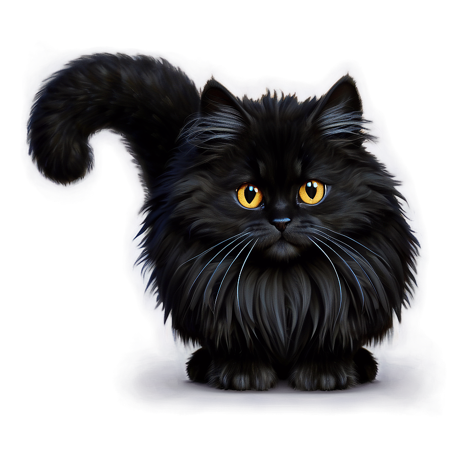 Fluffy Black Cat Png 56 PNG image