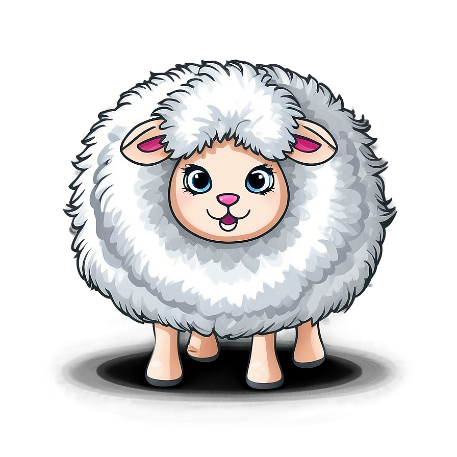 Fluffy Cartoon Sheep Png Wuh92 PNG image