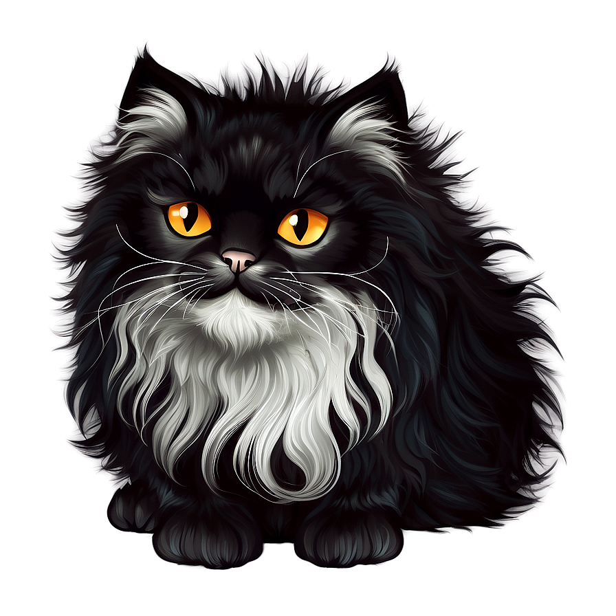 Fluffy Cat Illustration Vector Png 4 PNG image