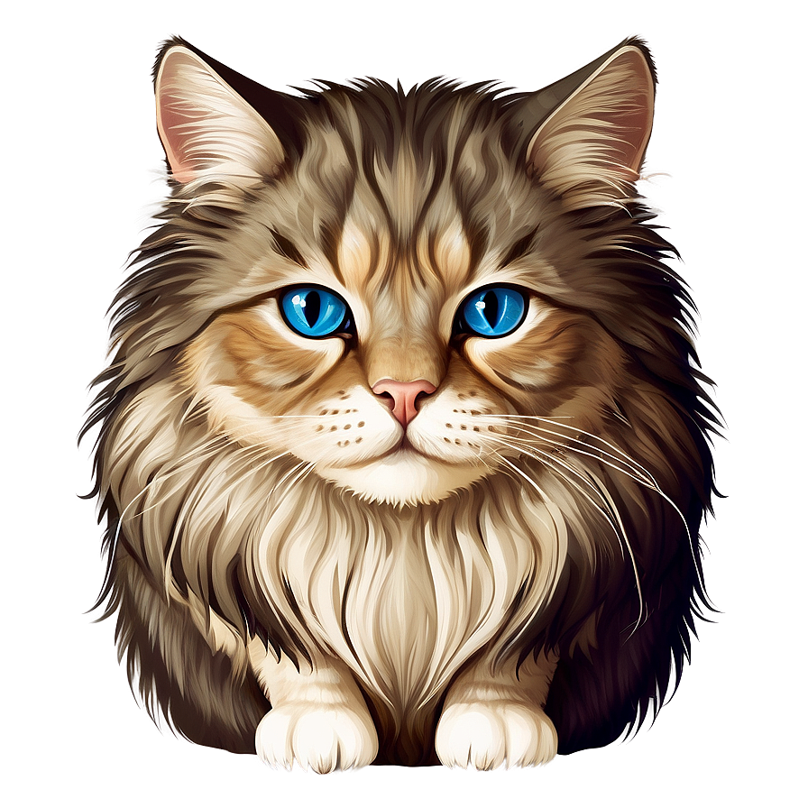 Fluffy Cat Illustration Vector Png Csh13 PNG image