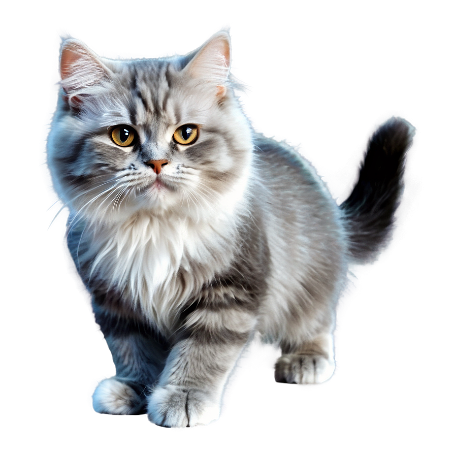 Fluffy Grey Cat Png 18 PNG image