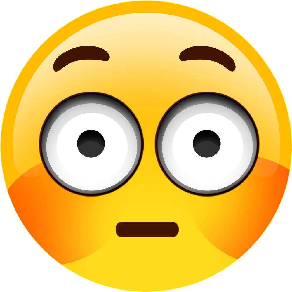 Flustered Yellow Emoji PNG image