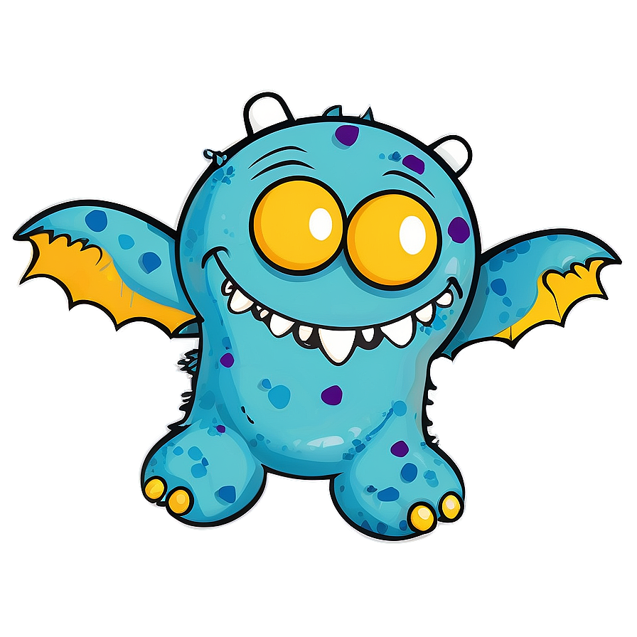 Flying Cute Monster Png 06272024 PNG image