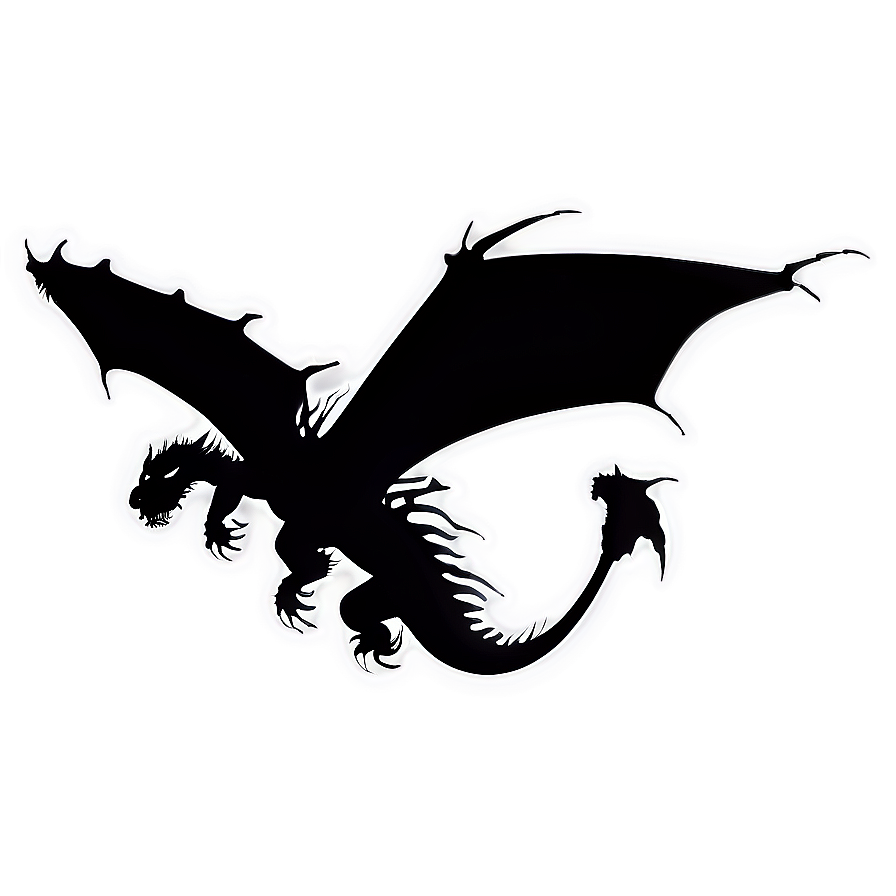 Flying Dragon Silhouette Png 05032024 PNG image