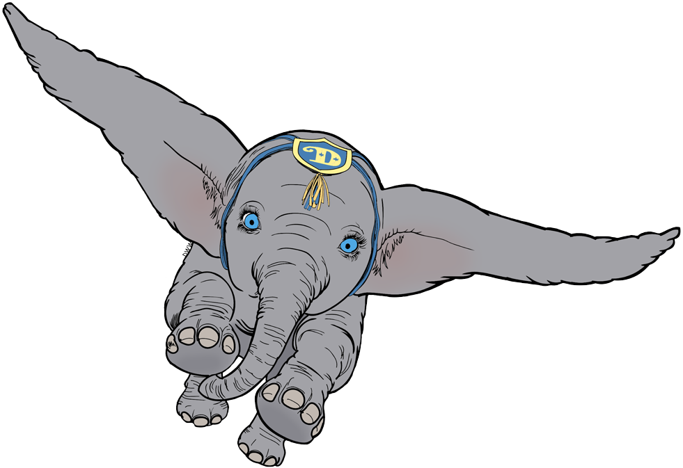 Flying Dumbo Animated Character PNG image