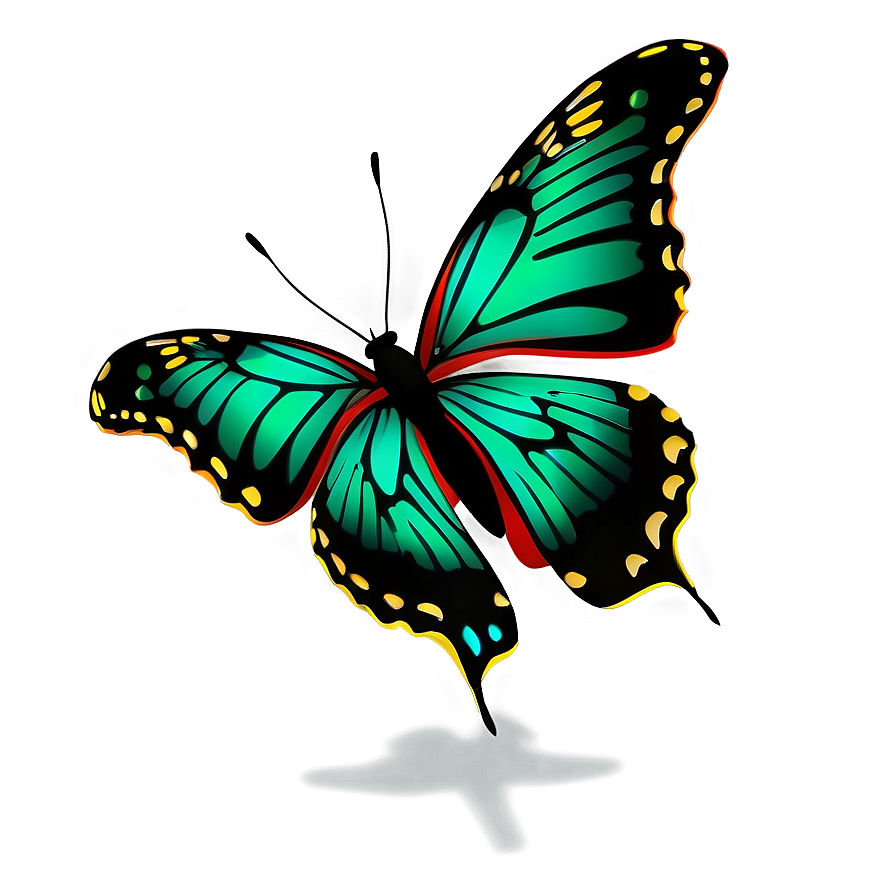 Flying Green Butterfly Animation Png 06202024 PNG image