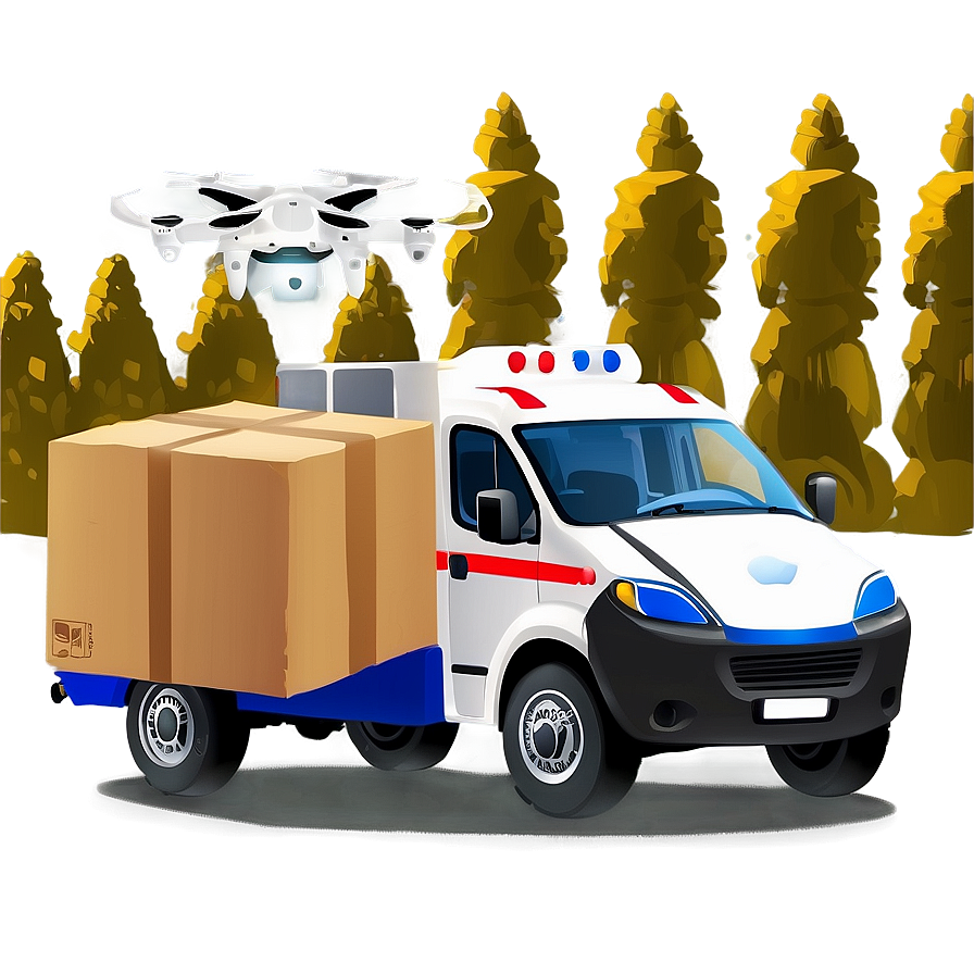 Flying Mail Delivery Drone Truck Png Enw97 PNG image