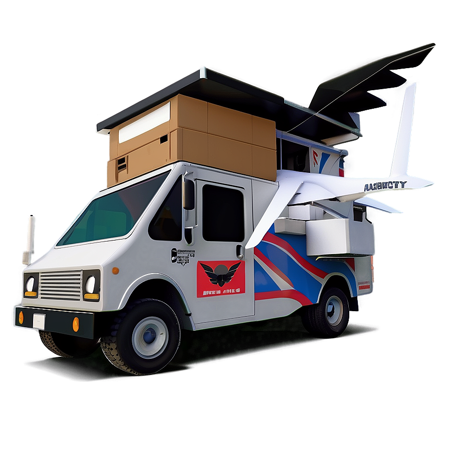 Flying Mail Delivery Drone Truck Png Vdg65 PNG image