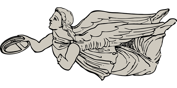 Flying Nike Greek Mythology Illustration PNG image