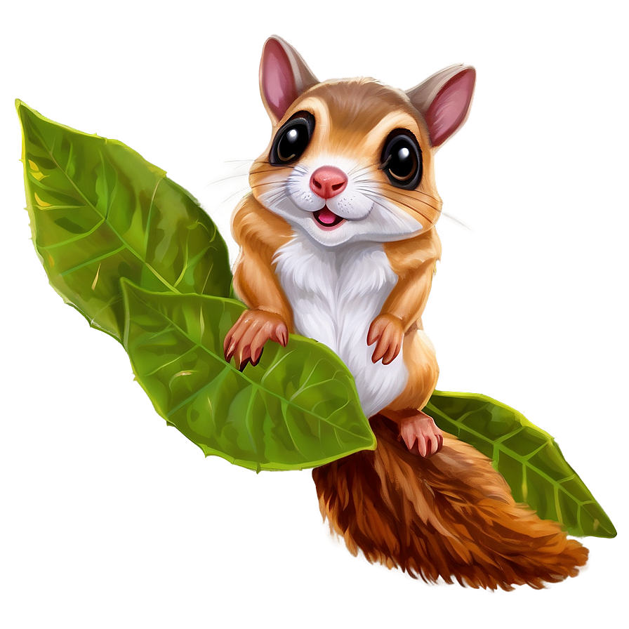 Flying Squirrel With Leaves Png 22 PNG image