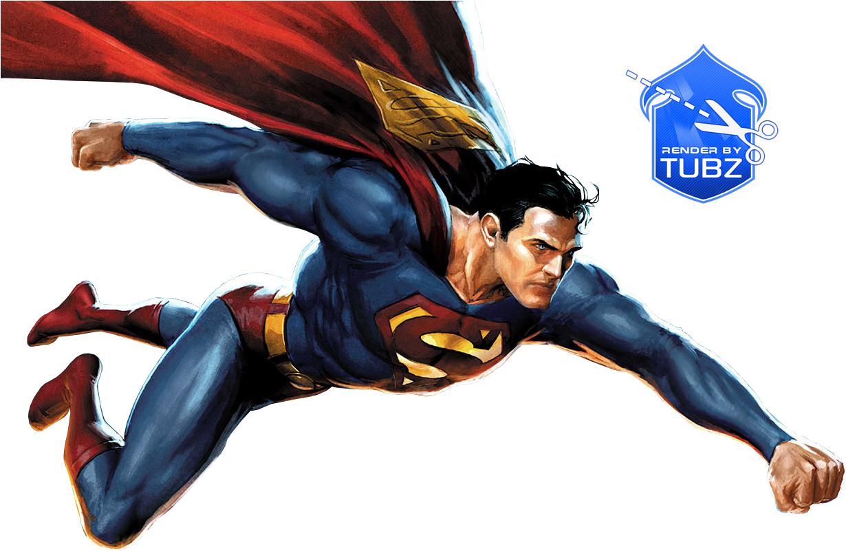 Flying Superman Illustration PNG image