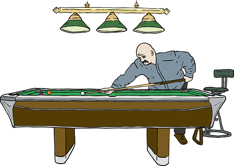 Focused Pool Player Illustration PNG image