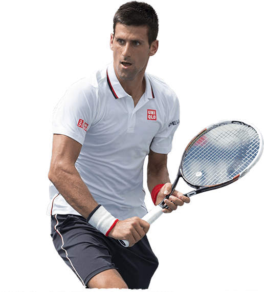 Focused Tennis Player Action Shot PNG image