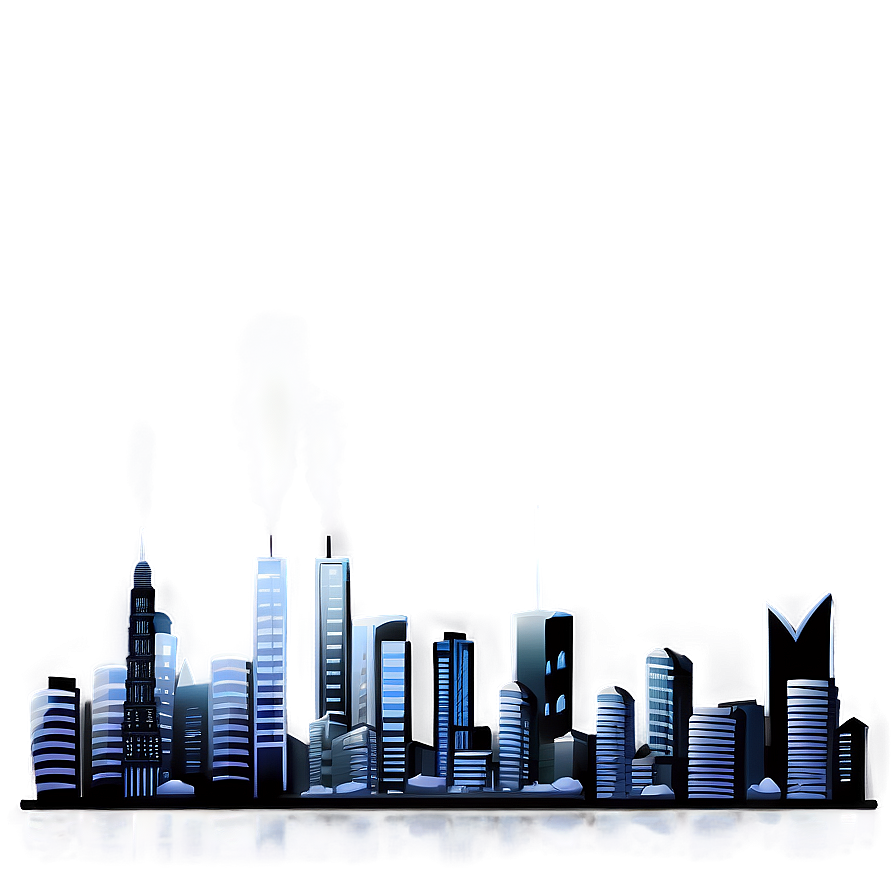 Foggy City Skyline Png 06202024 PNG image