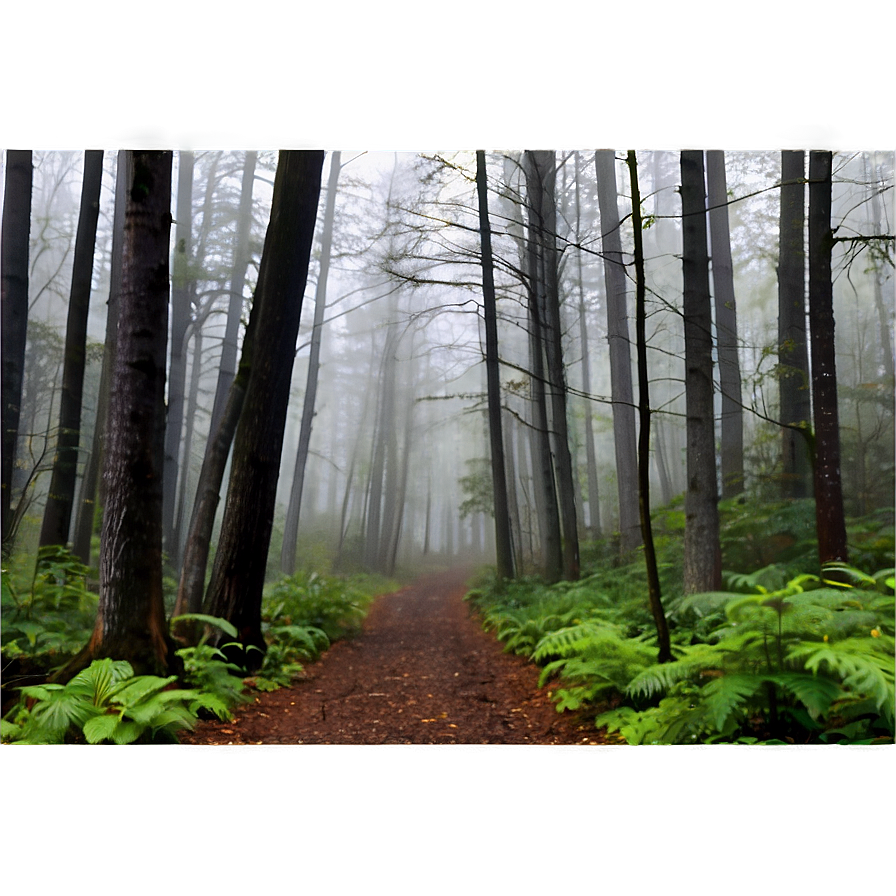 Foggy Forest Path Png 05042024 PNG image