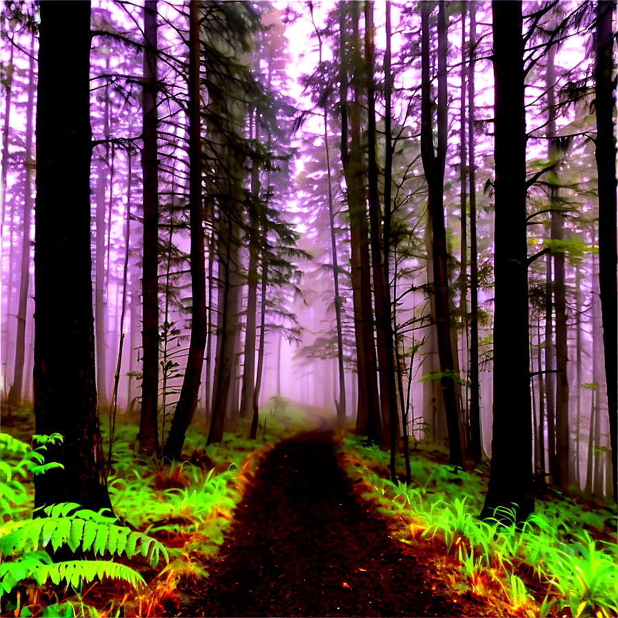 Foggy Forest Trail Photo Png 72 PNG image