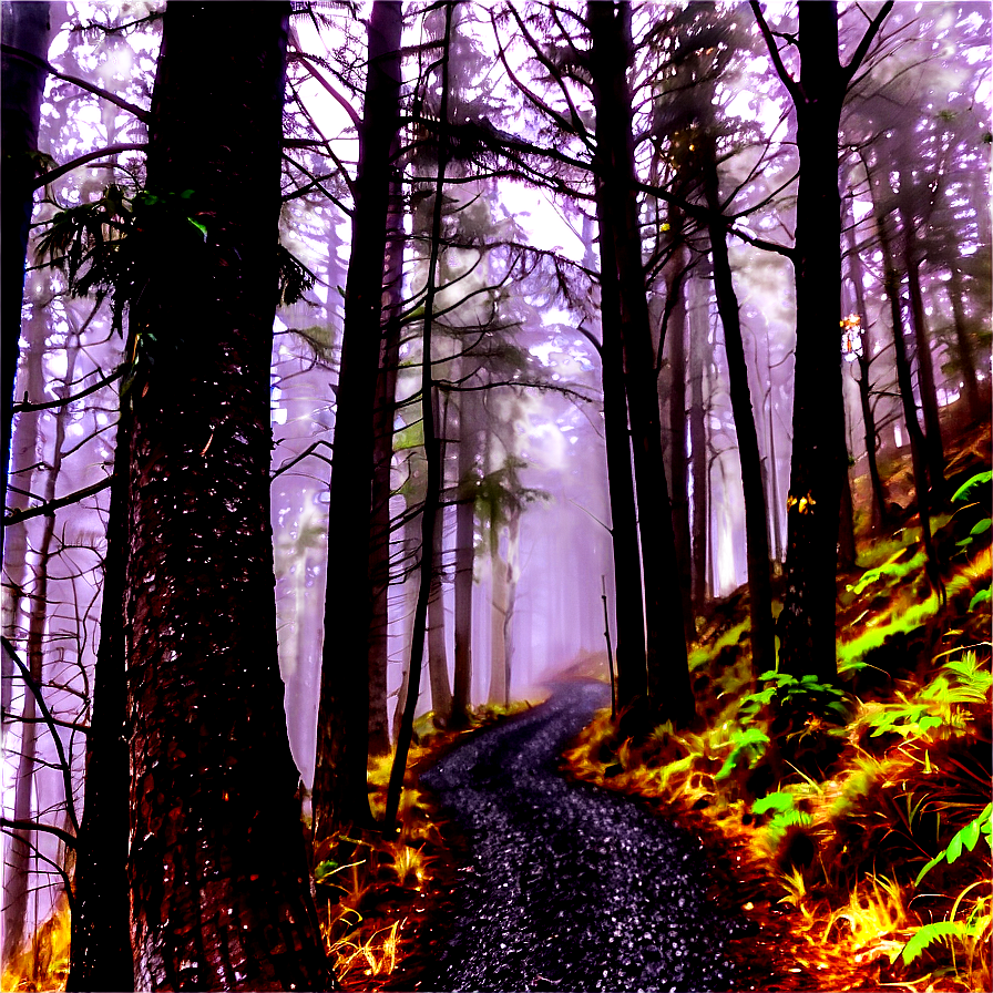 Foggy Forest Trail Photo Png 78 PNG image