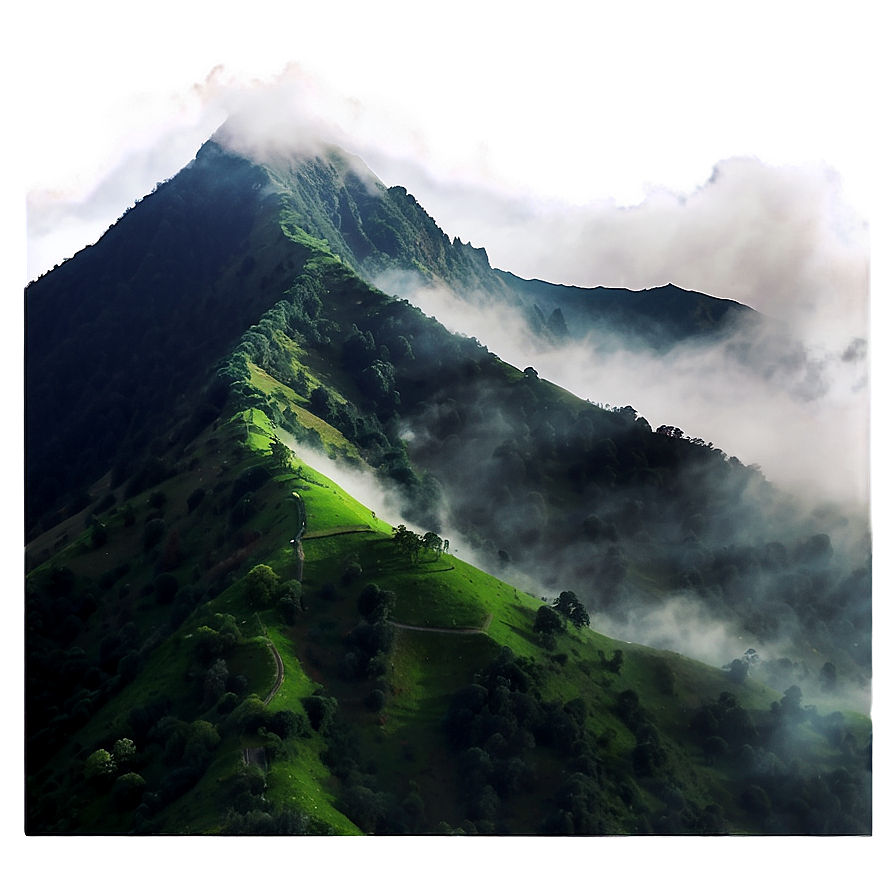 Foggy Mountain Top Png Kaf PNG image