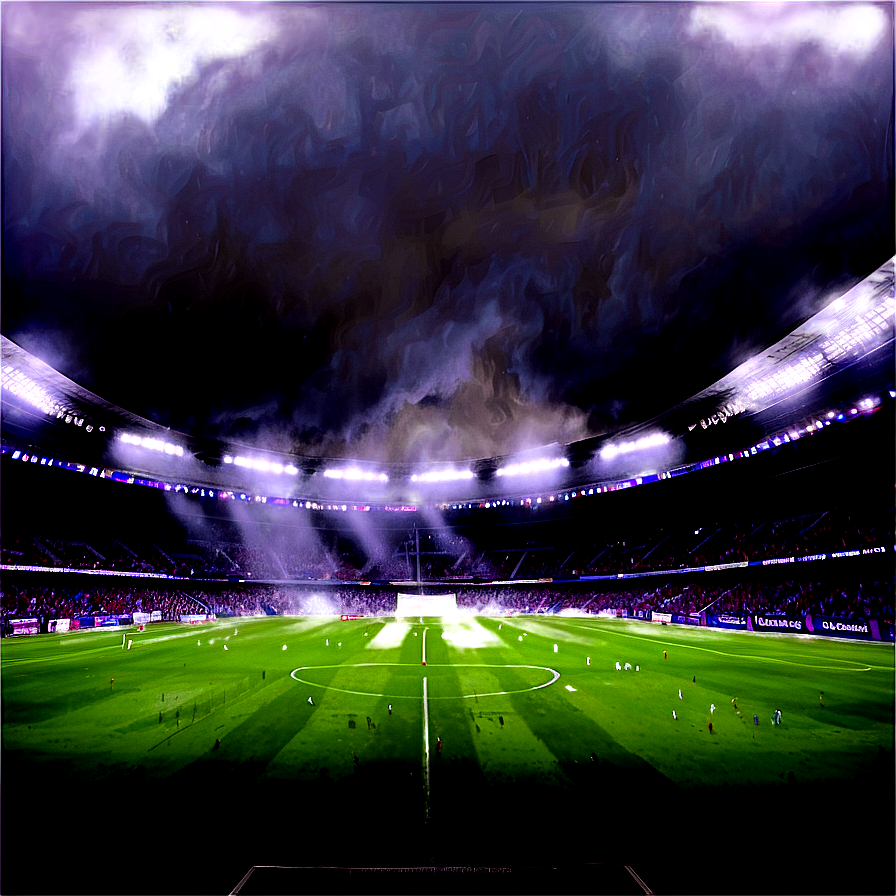 Foggy Soccer Stadium Atmosphere Png Gkb18 PNG image