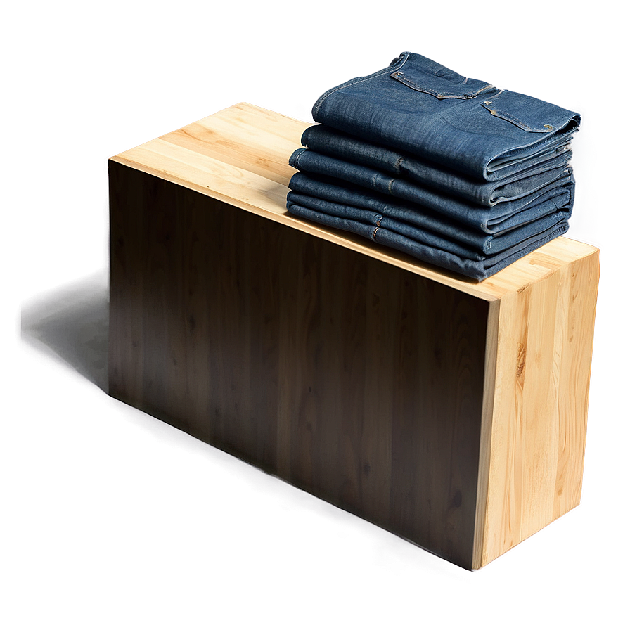 Folded Jeans On Shelf Png 06272024 PNG image