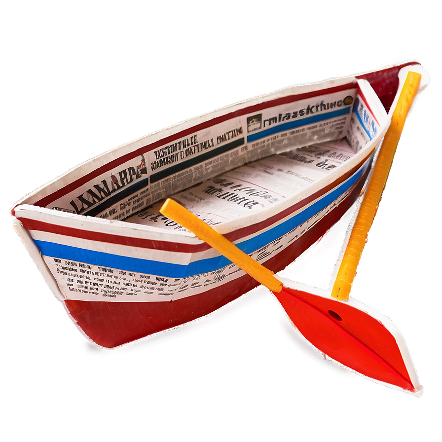 Folded Newspaper Boat Png 06282024 PNG image