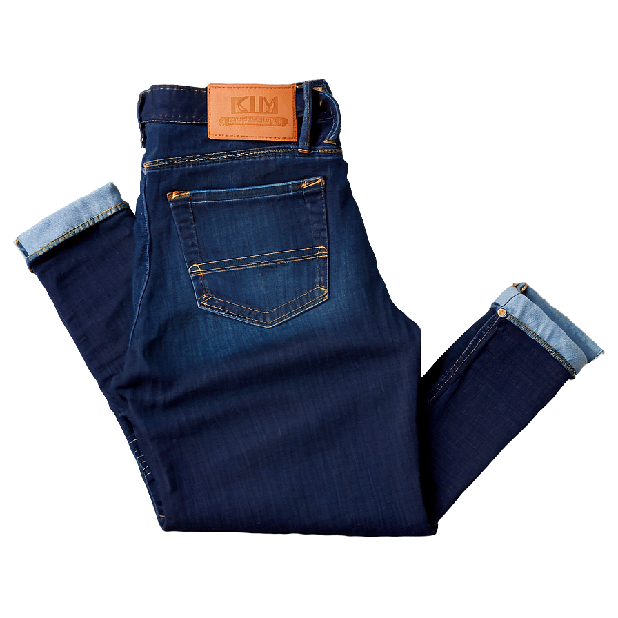 Folded Slim Fit Jeans Png 06272024 PNG image