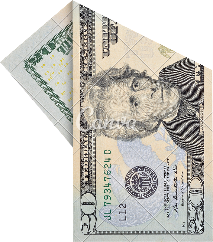 Folded U S Currency Design Element PNG image