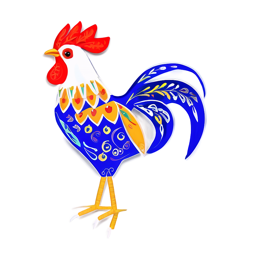 Folk Art Rooster Png Opb PNG image