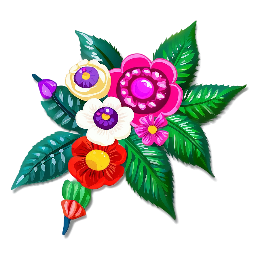 Folkloric Mexican Flowers Png Xoc95 PNG image