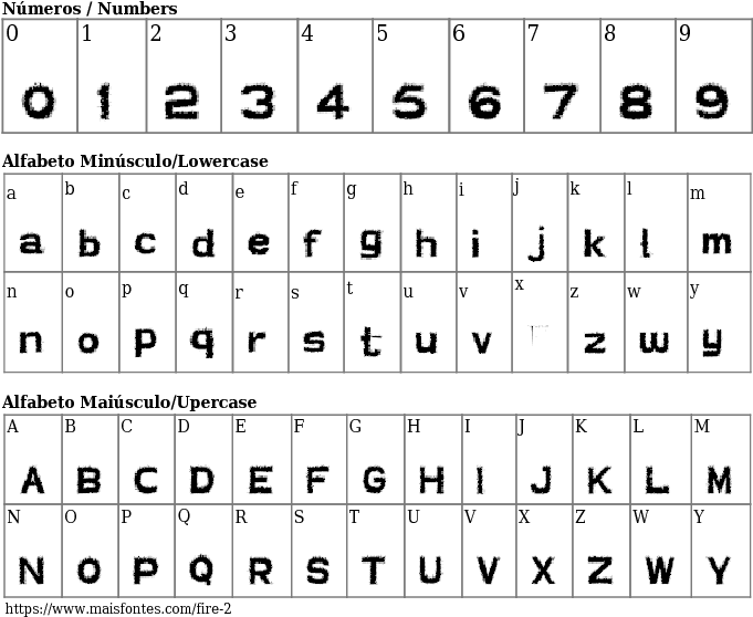 Font Character Set Display PNG image