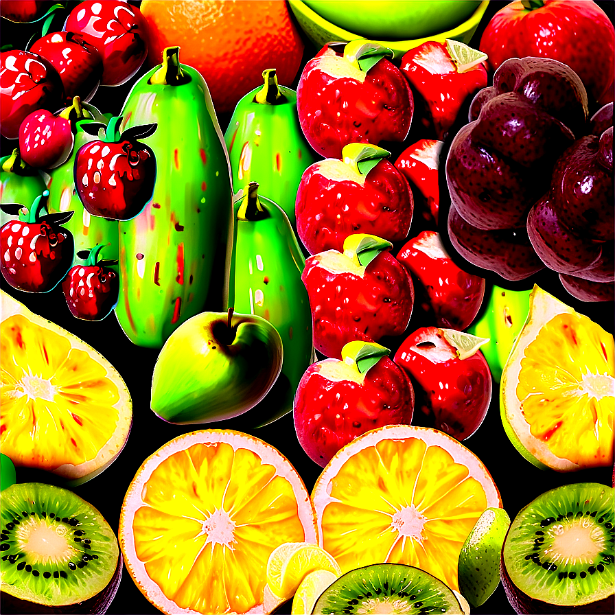 Food And Fruits Patterns Png Hqy PNG image