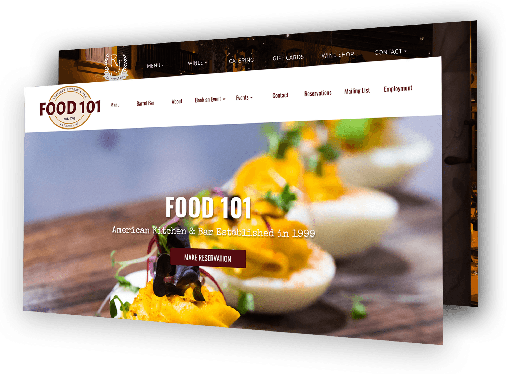 Food101 Restaurant Website Design PNG image