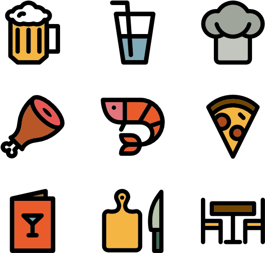 Foodand Drink Icons Set PNG image