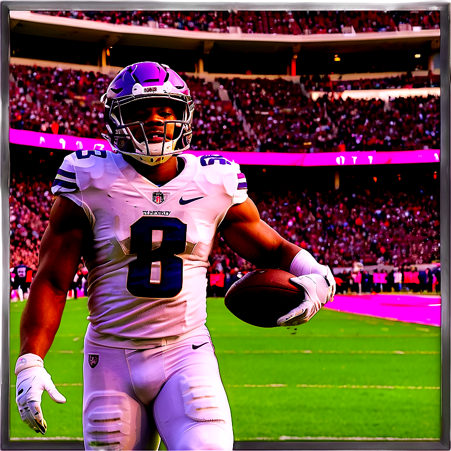 Football Player Stadium Pose PNG image