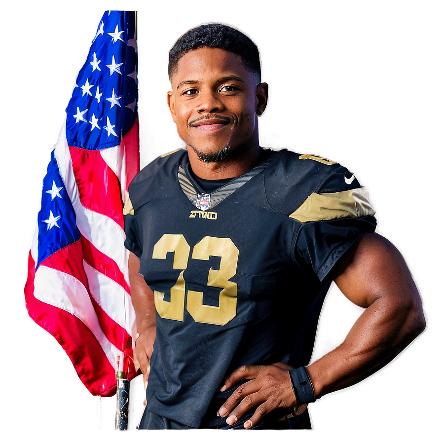 Football Playerwith American Flag PNG image