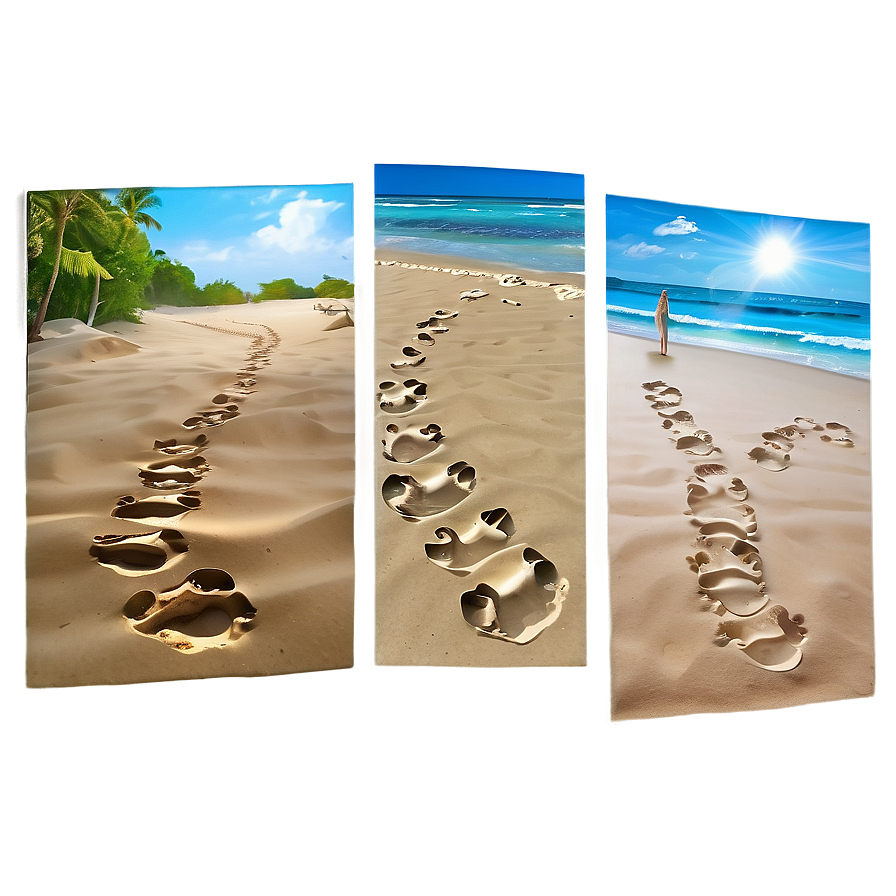 Footprints In Sand Beach Png Lfd8 PNG image