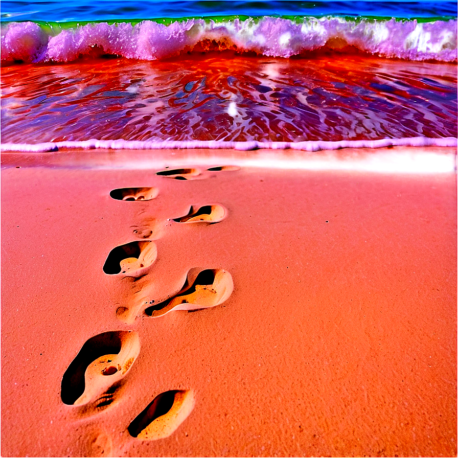 Footprints In Sandy Beach Png 06242024 PNG image