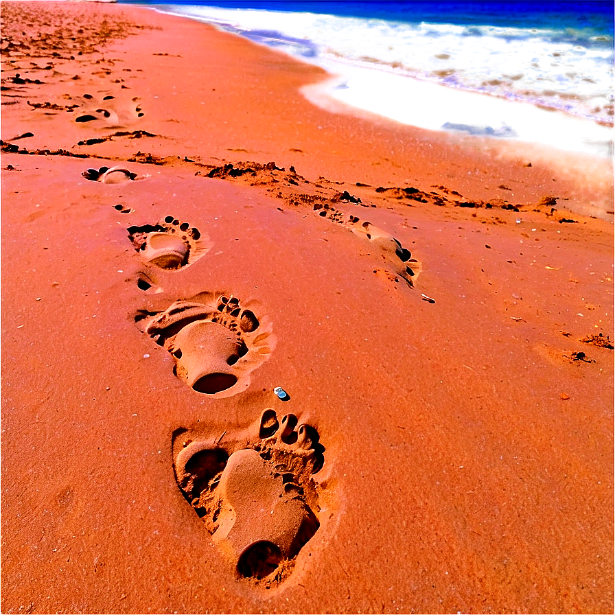 Footprints Leading To Sandy Beach Png Lyq PNG image