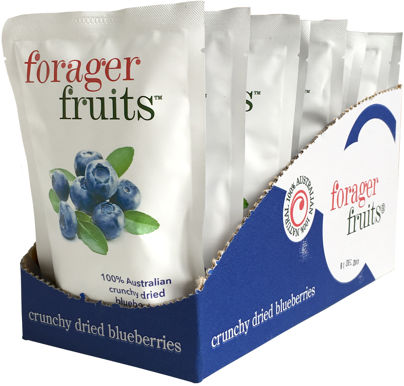 Forager Fruits Dried Blueberries Packaging PNG image